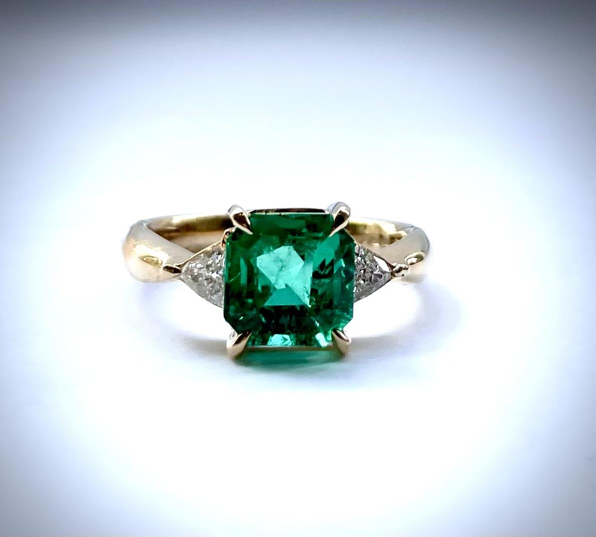 Emerald ring — 1.68ct emerald · 0.32ct diamond