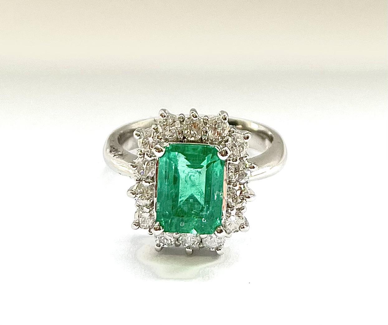 Emerald ring — 1.72ct emerald · 0.65ct diamond
