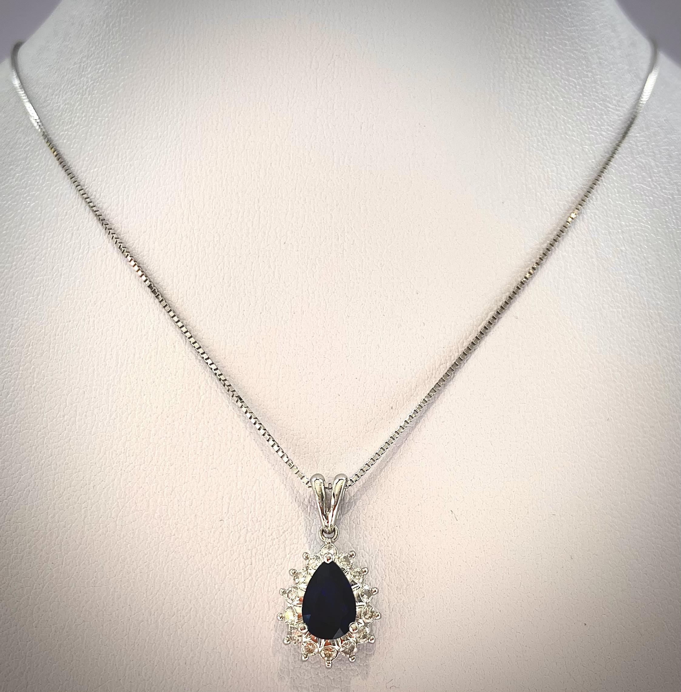 Sapphire pendant — 1.04ct sapphire · 0.28ct diamond