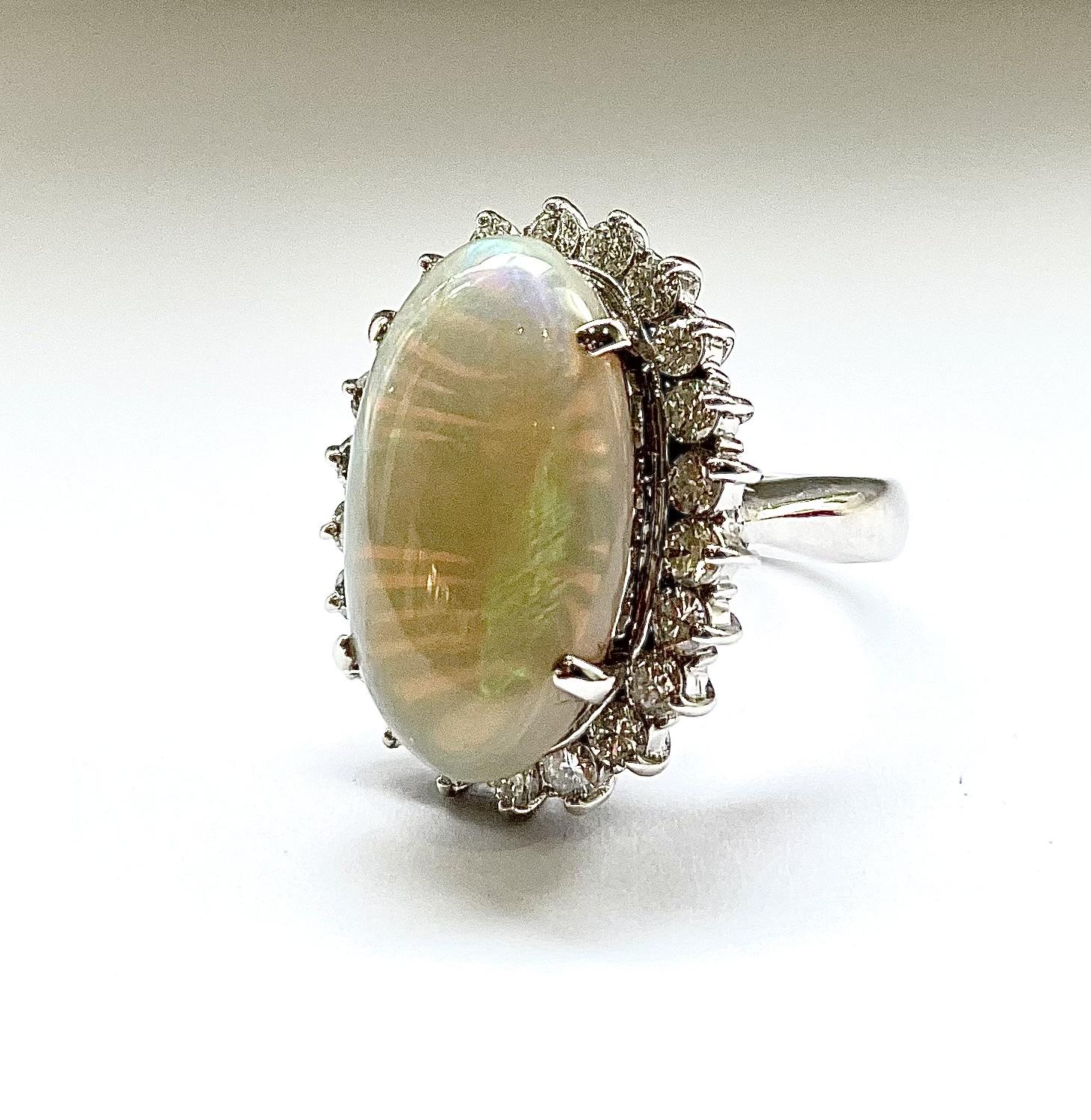 Opal ring — 6.43ct opal · 1.10ct diamond