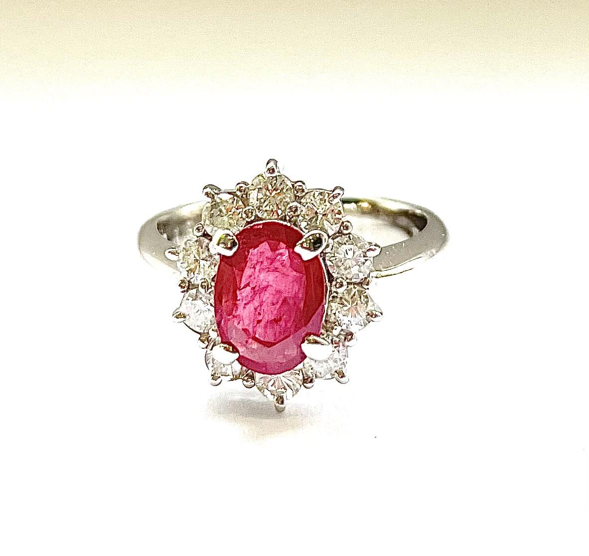 Ruby ring — 1.23ct ruby · 0.65ct diamond