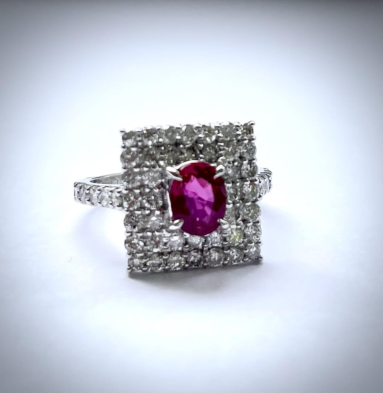 Ruby ring — 0.89ct ruby · 1.15ct diamond